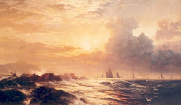 Edward Moran Yachting at Sunset Germany oil painting art